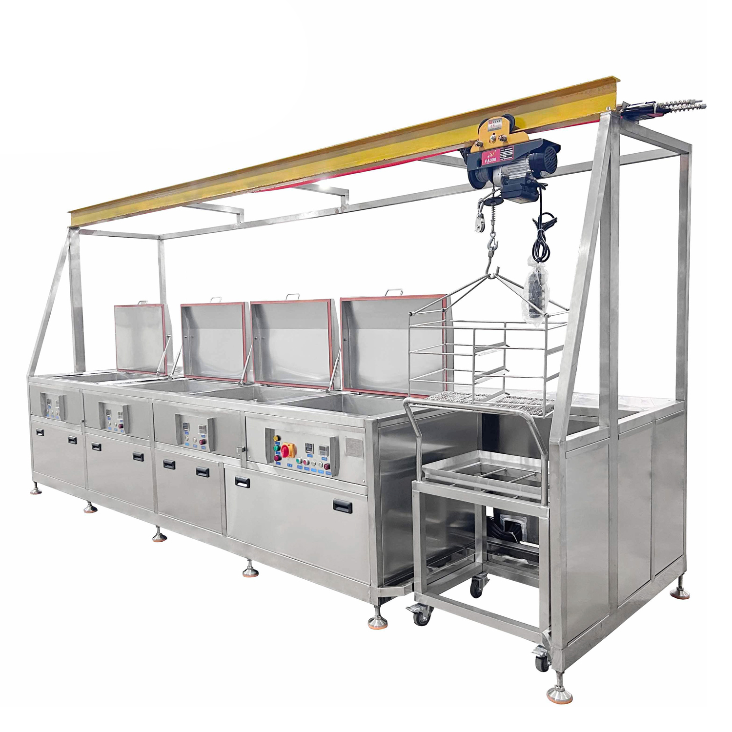 Ultrasonic Cleaning Equipment 360L with Crane Multi Tanks Parts Washing Machine - Image 4
