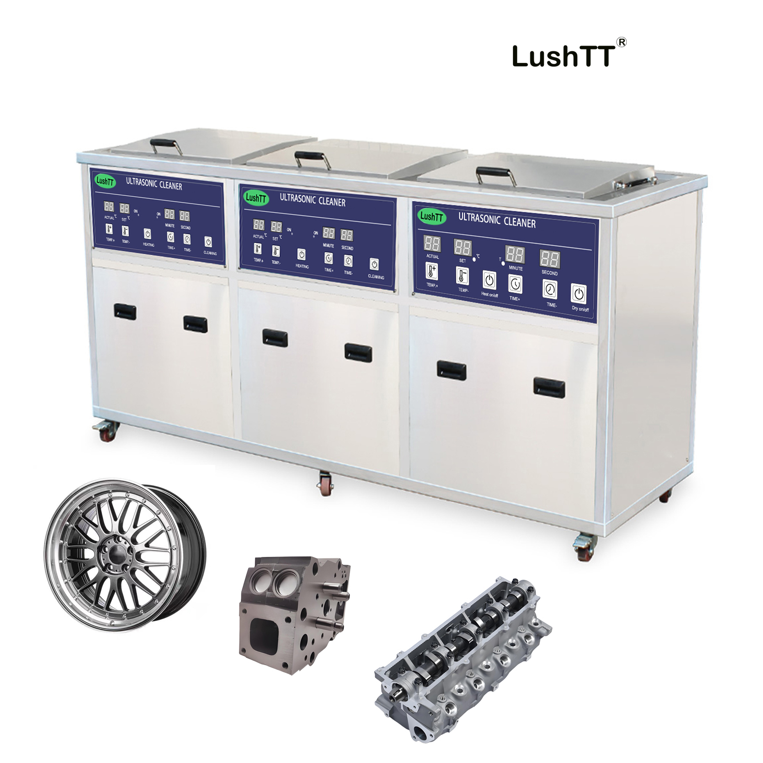 Ultrasonic Cleaner for Engines 360L Three Tanks DPF Mould PCB Board Parts Washer - Image 3
