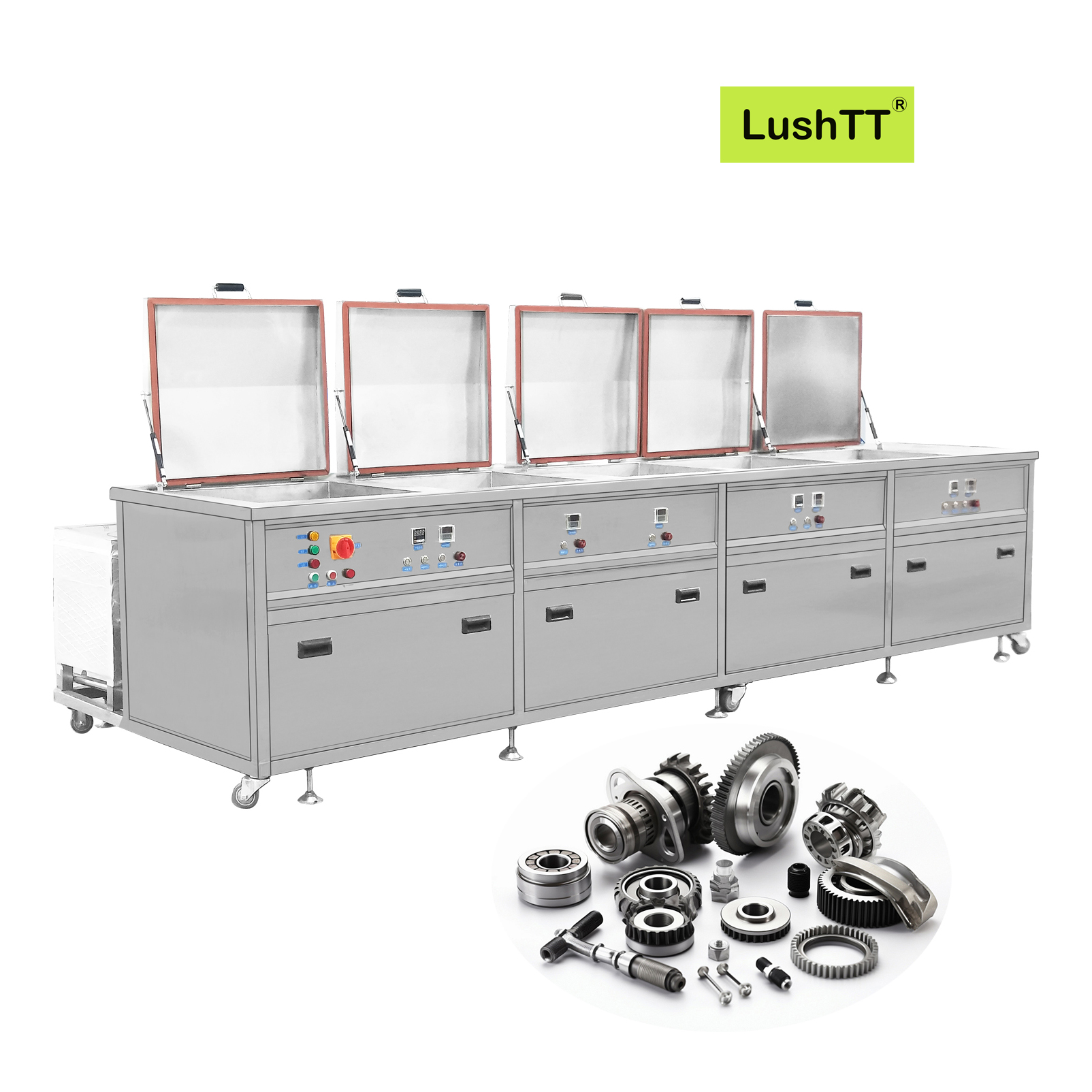 Industrial Ultrasonic Cleaner Five Groove 77L Rinse Filtration Dry System - Image 2
