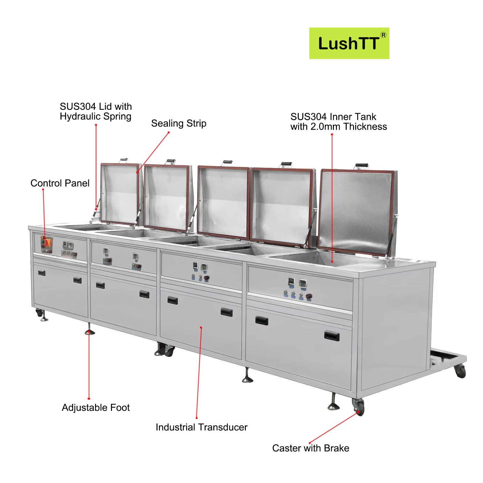 Industrial Ultrasonic Cleaner Five Groove 77L Rinse Filtration Dry System - Image 7