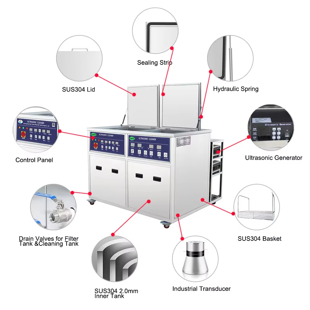 Ultrasonic Cleaning Machine Two Tanks 560L Filtration Drying Ultrasound Cleaner - Image 5