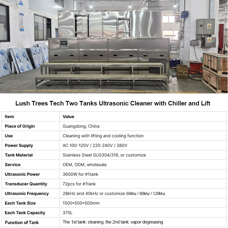 Ultrasonic Cleaner with Vapor Phase Cooling and Lifting System Two Tanks 375L - Image 8