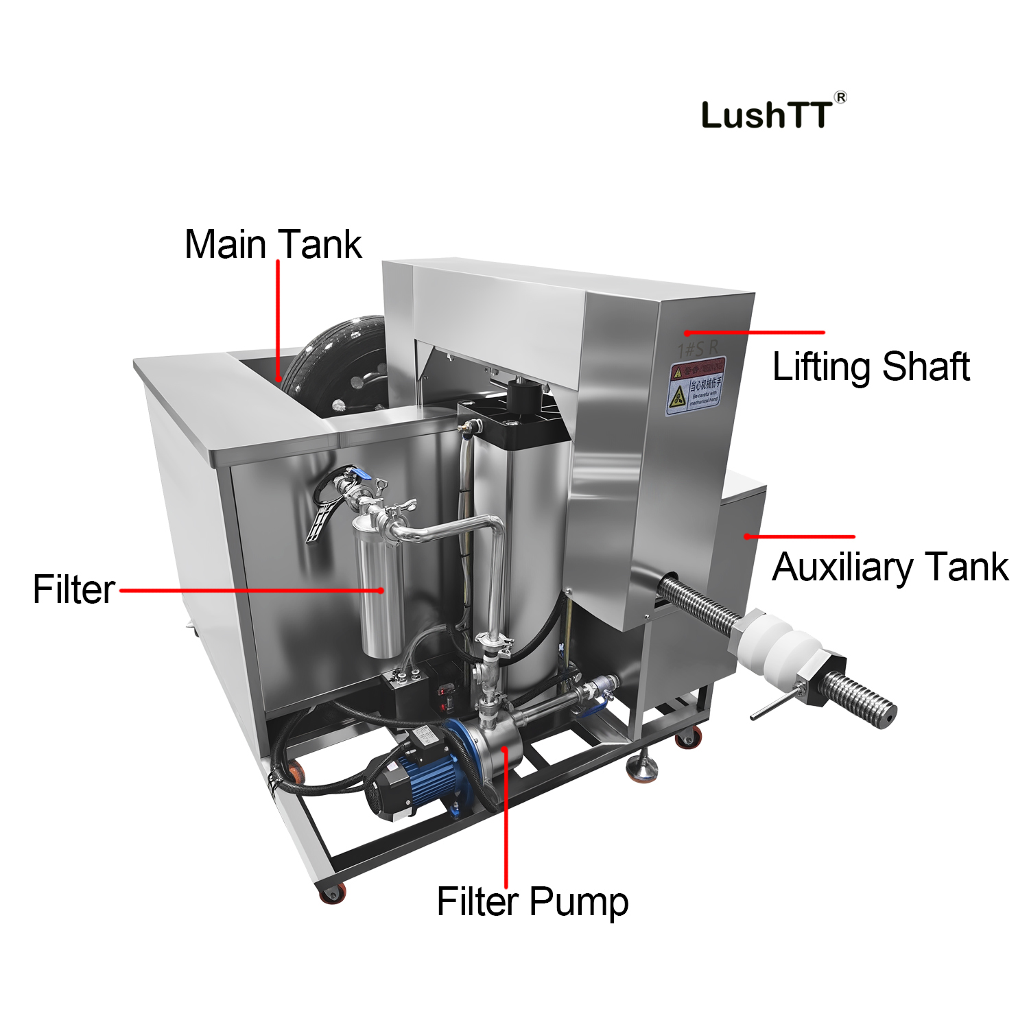 Ultrasonic Cleaning Machine 318L with Filter Lifting for Tyre Wheel Tire - Image 4