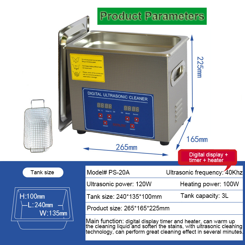 Digital 3L Ultrasonic Cleaning Machine with Timer Heater for Jewelry Retainer Dentures - Image 8
