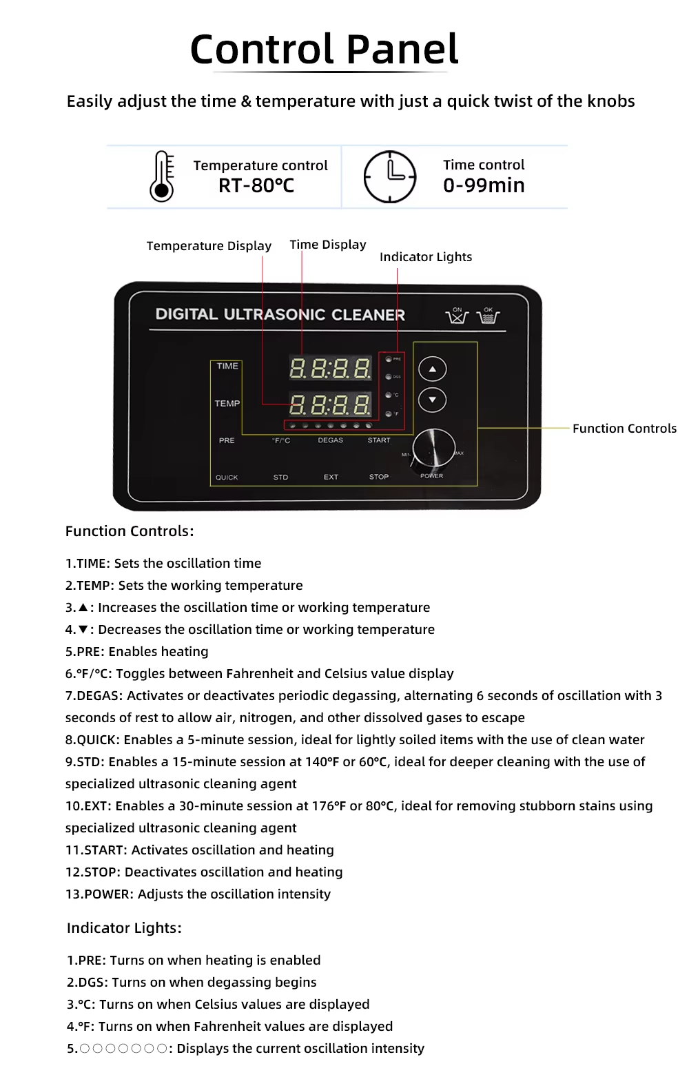 Tabletop Ultrasonic Cleaner 30L with Timer for Jewelry Electric Parts Instruments - Image 12