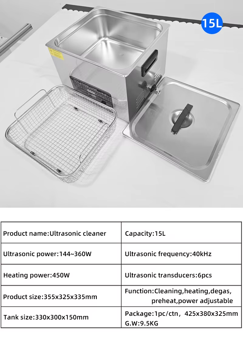 Tabletop Ultrasonic Cleaner 30L with Timer for Jewelry Electric Parts Instruments - Image 10