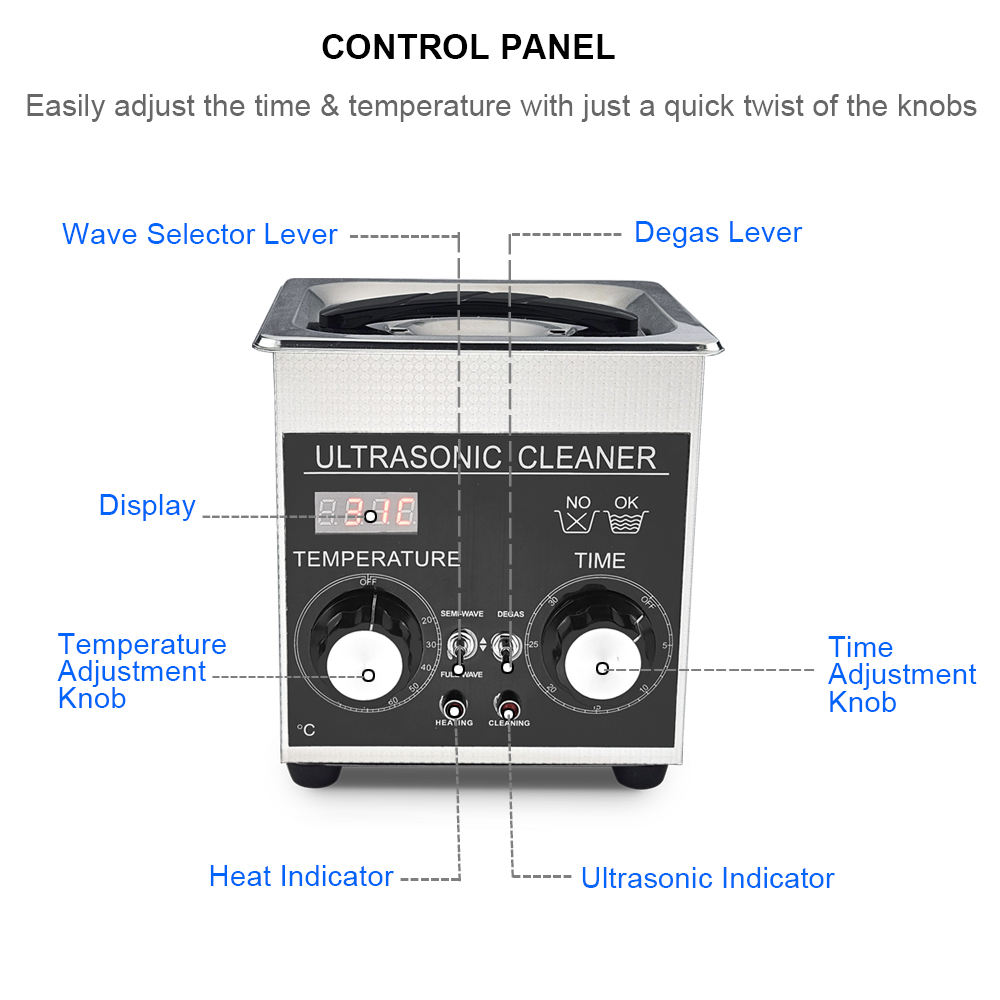 Ultrasonic Cleaning Machine 2L 40kHz Ultrasonic Jewelry Dental Glasses Cleaner - Image 4
