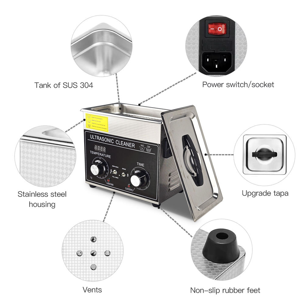 10L 40kHz Ultra Sonic Cleaner Stainless Steel Basket and Tank for Smallar Parts - Image 10
