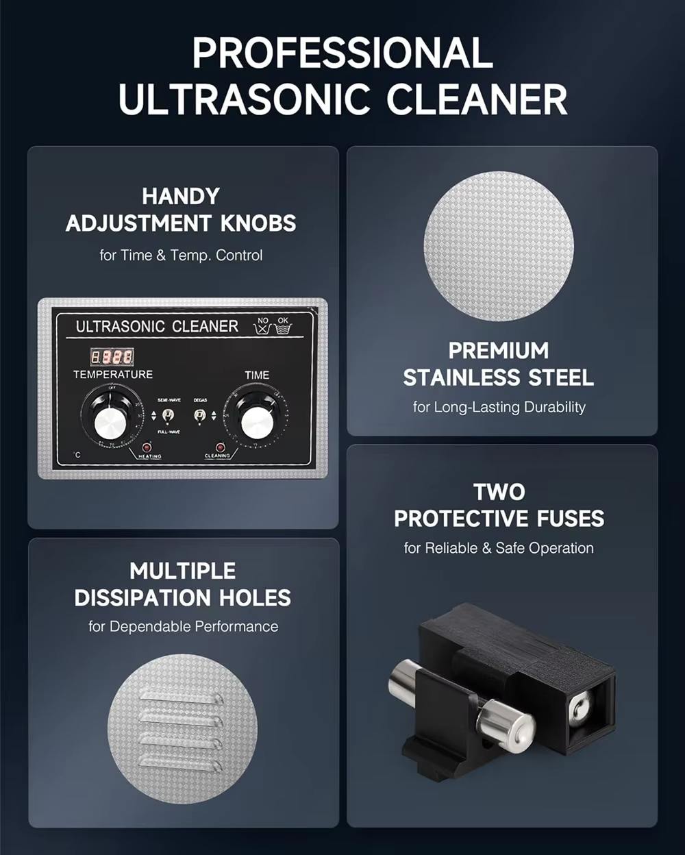10L 40kHz Ultra Sonic Cleaner Stainless Steel Basket and Tank for Smallar Parts - Image 7