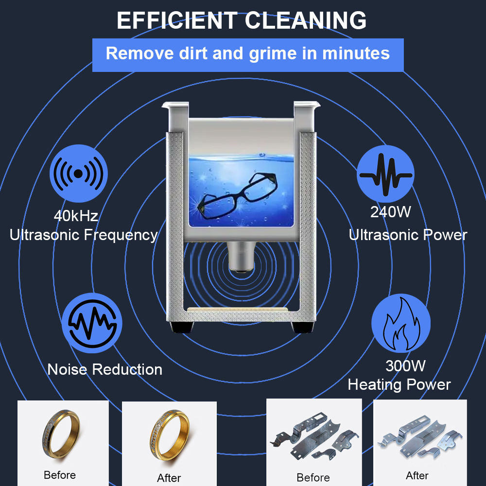 10L 40kHz Ultra Sonic Cleaner Stainless Steel Basket and Tank for Smallar Parts - Image 5