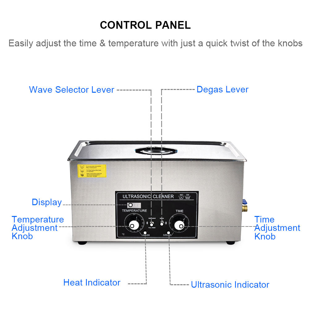 Electric Ultrasonic Cleaner 30L 40kHZ Stainless Steel Tank Parts Washer - Image 3