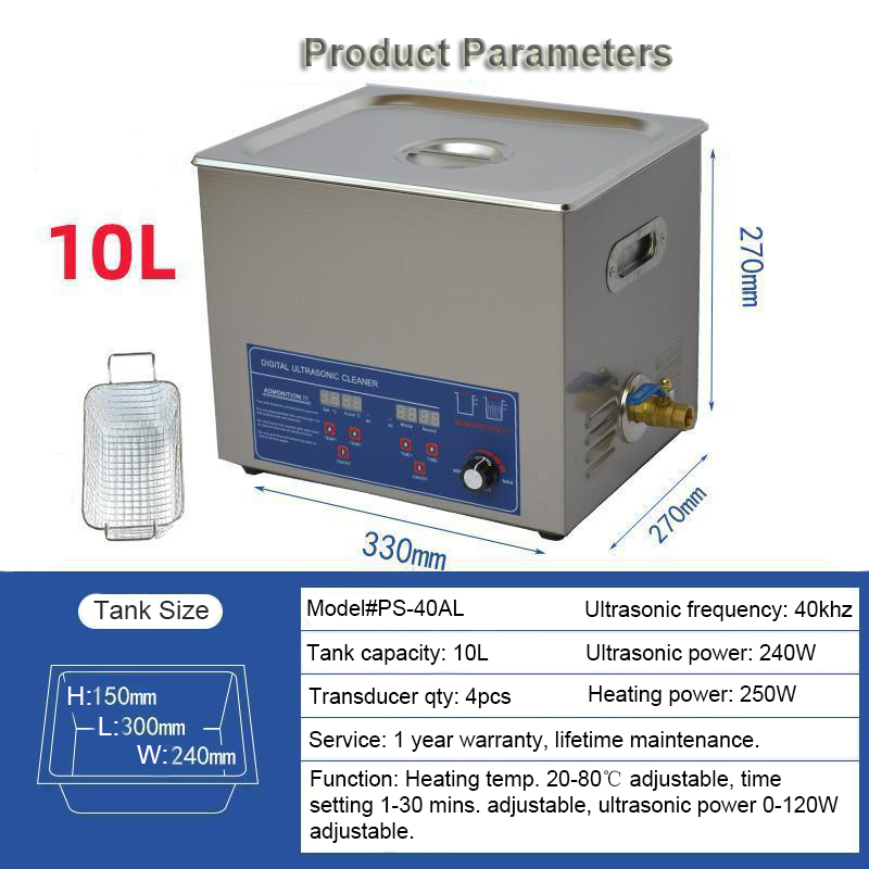 Ultrasonic Bath 10L 40kHz Lab Medical Instruments Household Ultrasonic Cleaners - Image 6