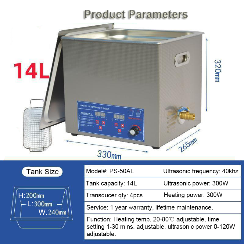 Ultrasonic Cleaner 14L for Engines Metal Nozzles Carburetors 3D Printhead Motors - Image 9