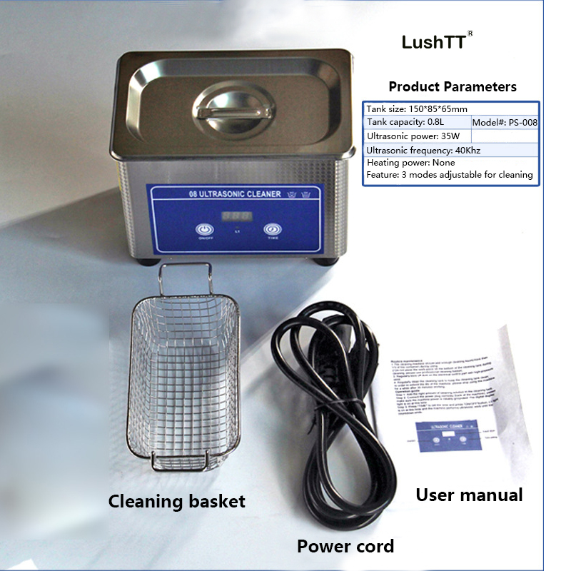 Digital Ultrasonic Cleaner Mini 800ml Jewelry Dental Glasses Watches Cleaning - Image 6
