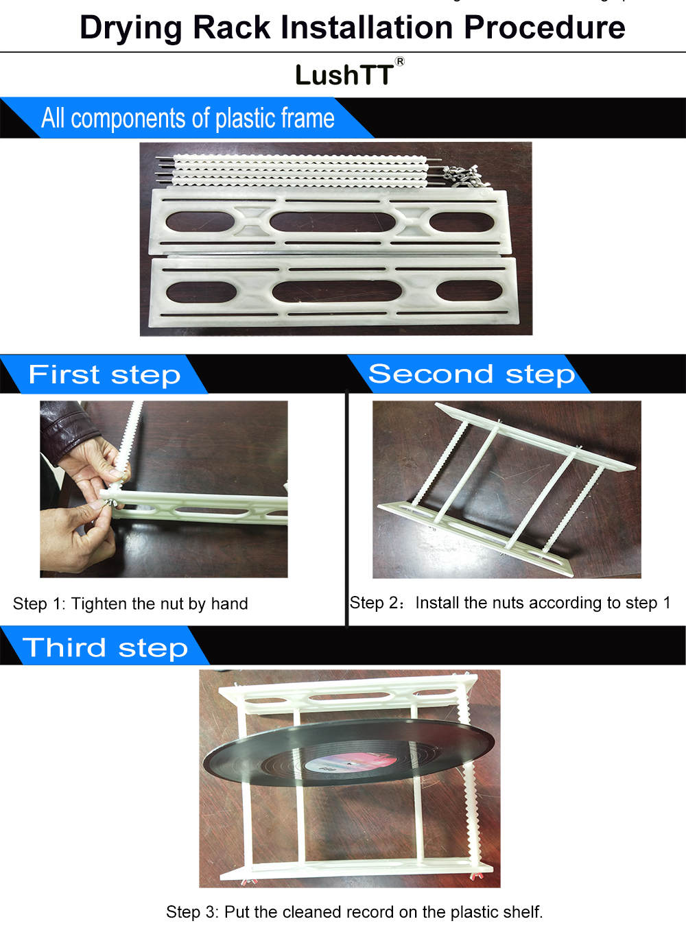 6L Record Cleaning Machine 180W Vinyl Record Complete Kit and Drying Rack - Image 9