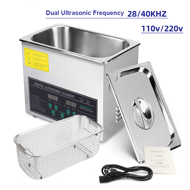 Stainless Steel 3L Ultrasonic Cleaner Dual Frequency Jewelry Glasses Parts Washer - Image 7