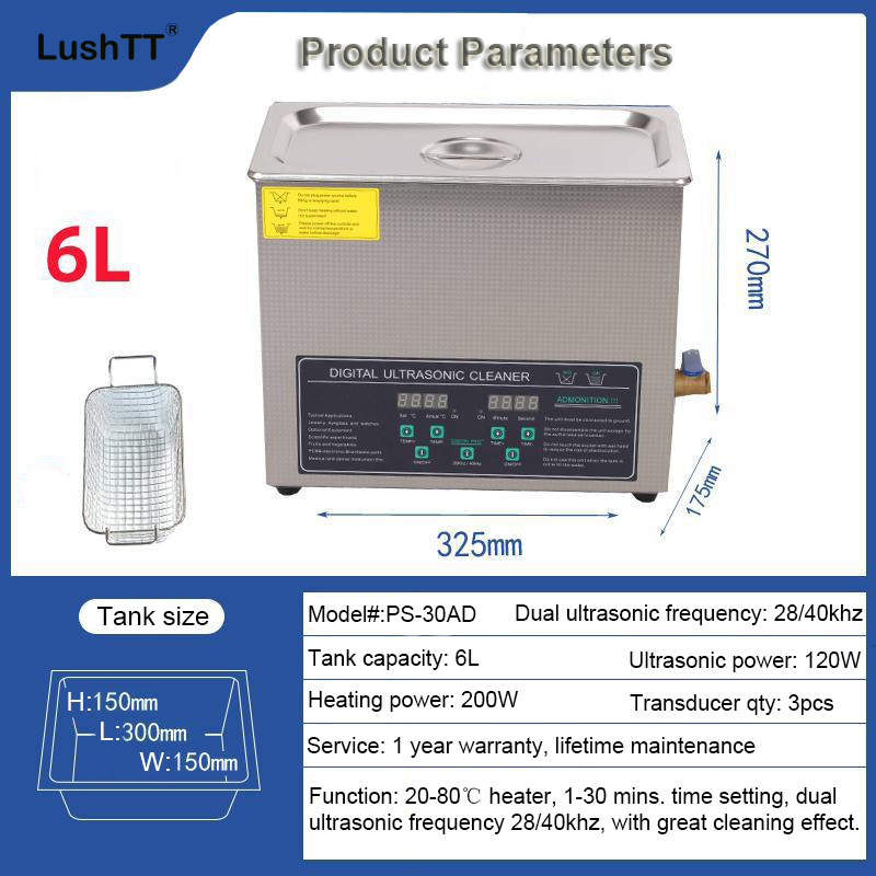 Digital Ultrasonic Cleaner 6L Dual Frequency 28khz 40khz Cleaning Machine - Image 7