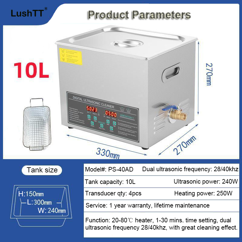 Cleaning Machine Digital Ultrasonic Cleaner Dual Frequency 28khz 40khz 10L - Image 7