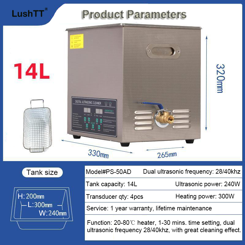 Digital Ultrasonic Cleaner Dual Frequency Cleaning Machine 14L 28khz 40khz - Image 7