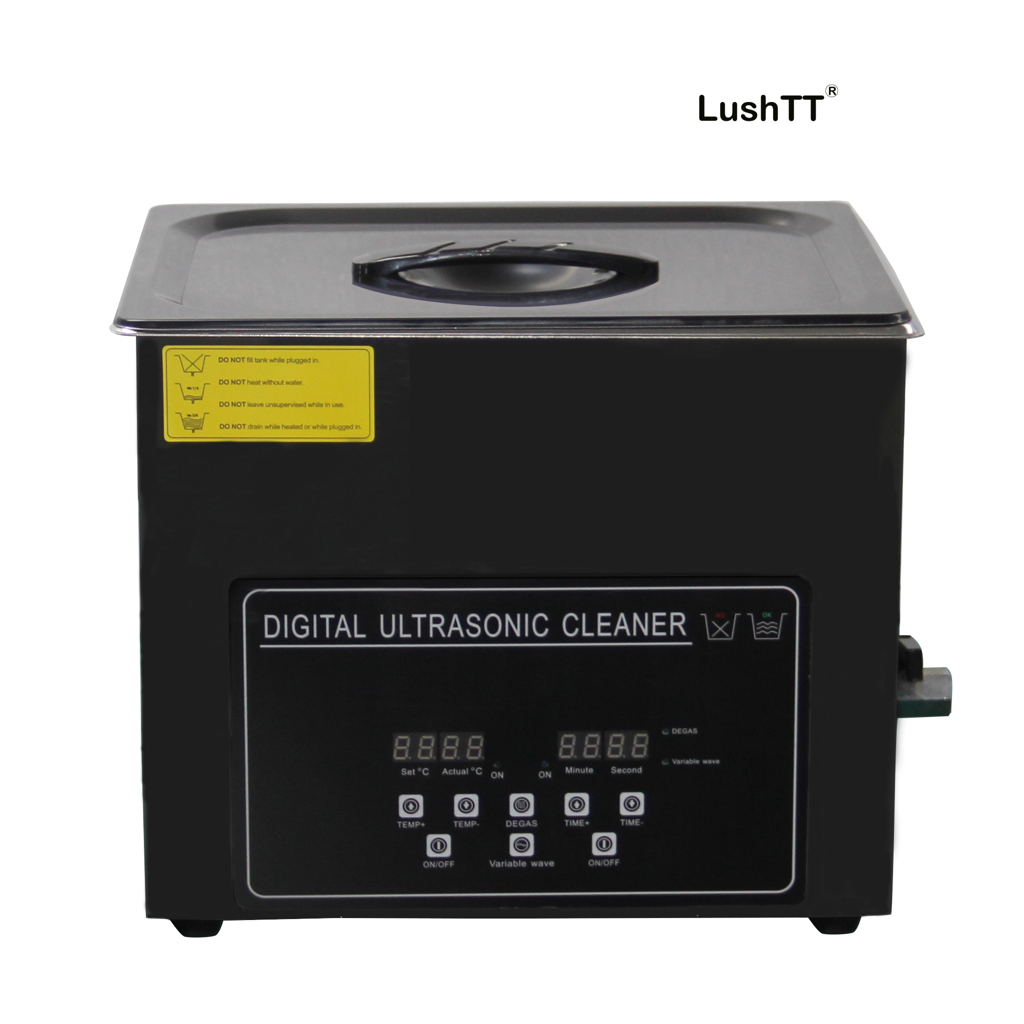 Digital Ultrasonic Cleaner 10L Black Titanium Shell Stainless Steel Bath - Image 4