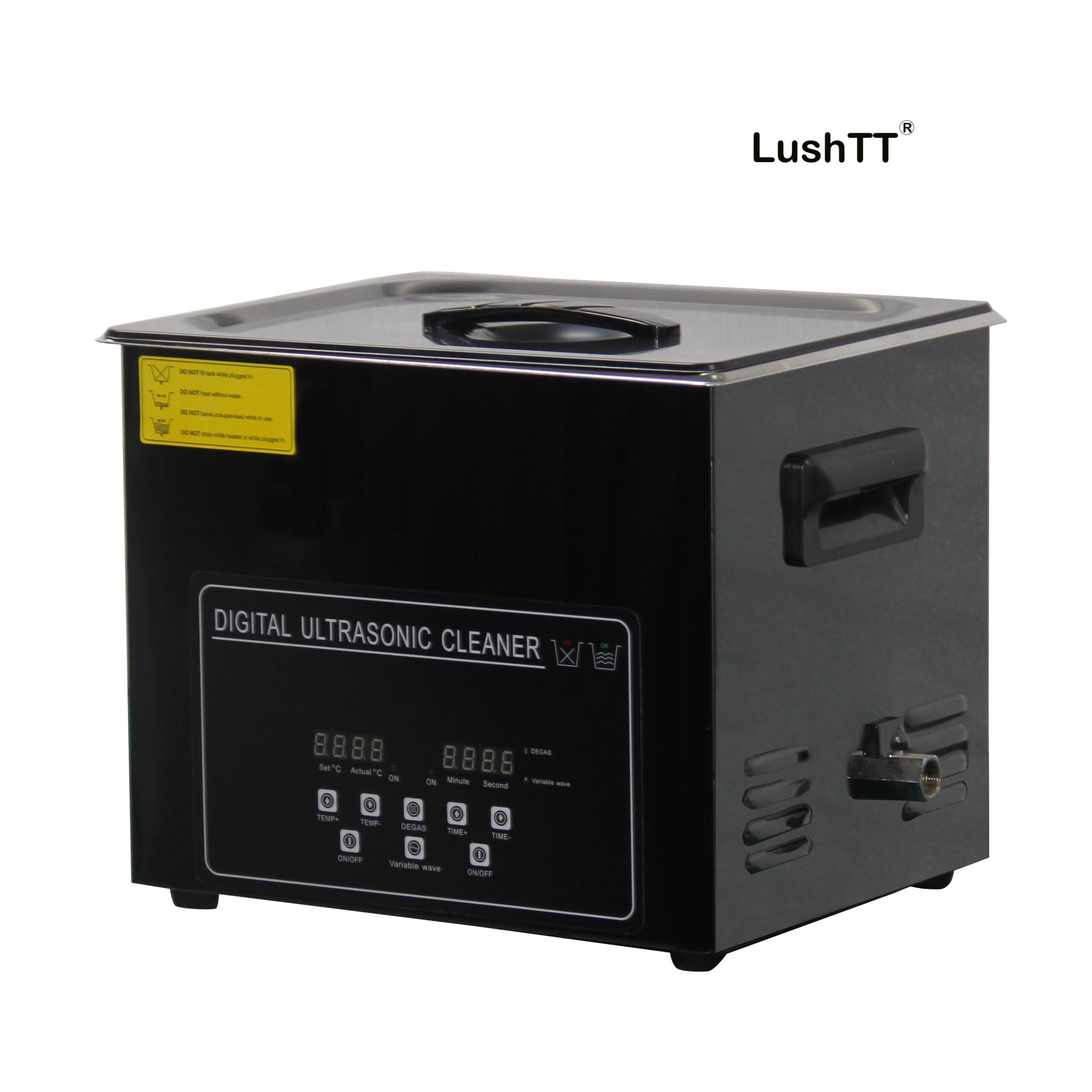Digital Ultrasonic Cleaner 10L Black Titanium Shell Stainless Steel Bath - Image 5
