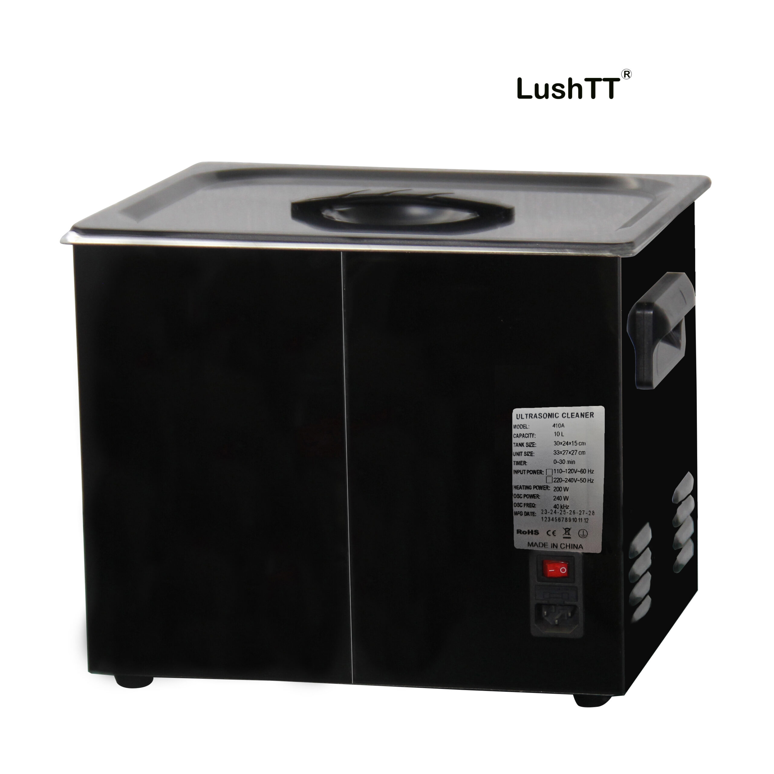 Digital Ultrasonic Cleaner 10L Black Titanium Shell Stainless Steel Bath - Image 6