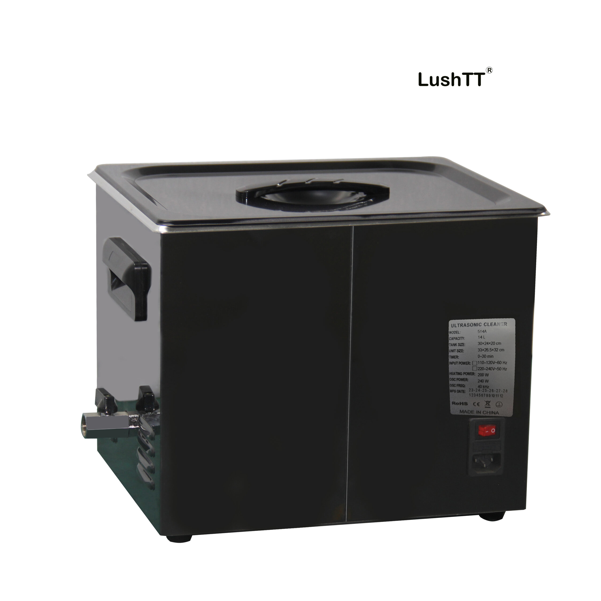 Stainless Steel Ultrasonic Cleaner 14L Black Titanium Degas and Variable Wave - Image 5