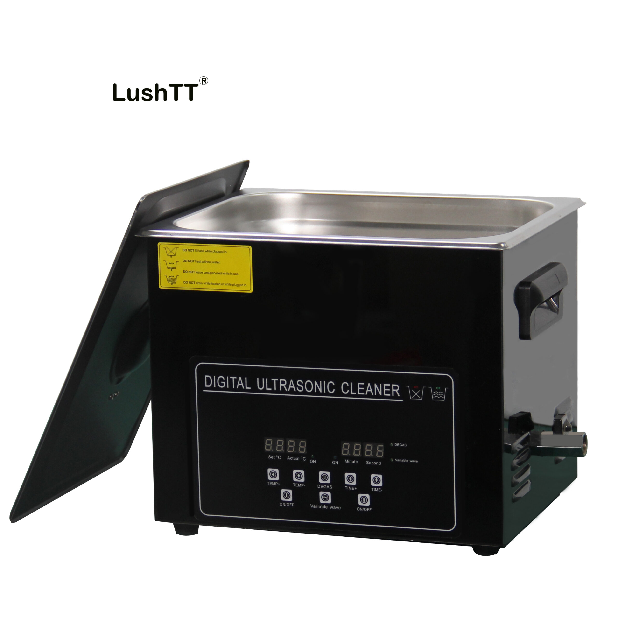 Stainless Steel Ultrasonic Cleaner 14L Black Titanium Degas and Variable Wave - Image 2