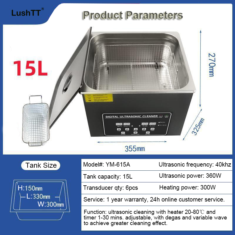 Ultrasonic Cleaner 15L for Carburetor Parts Fuel Injectors Valve Components - Image 9