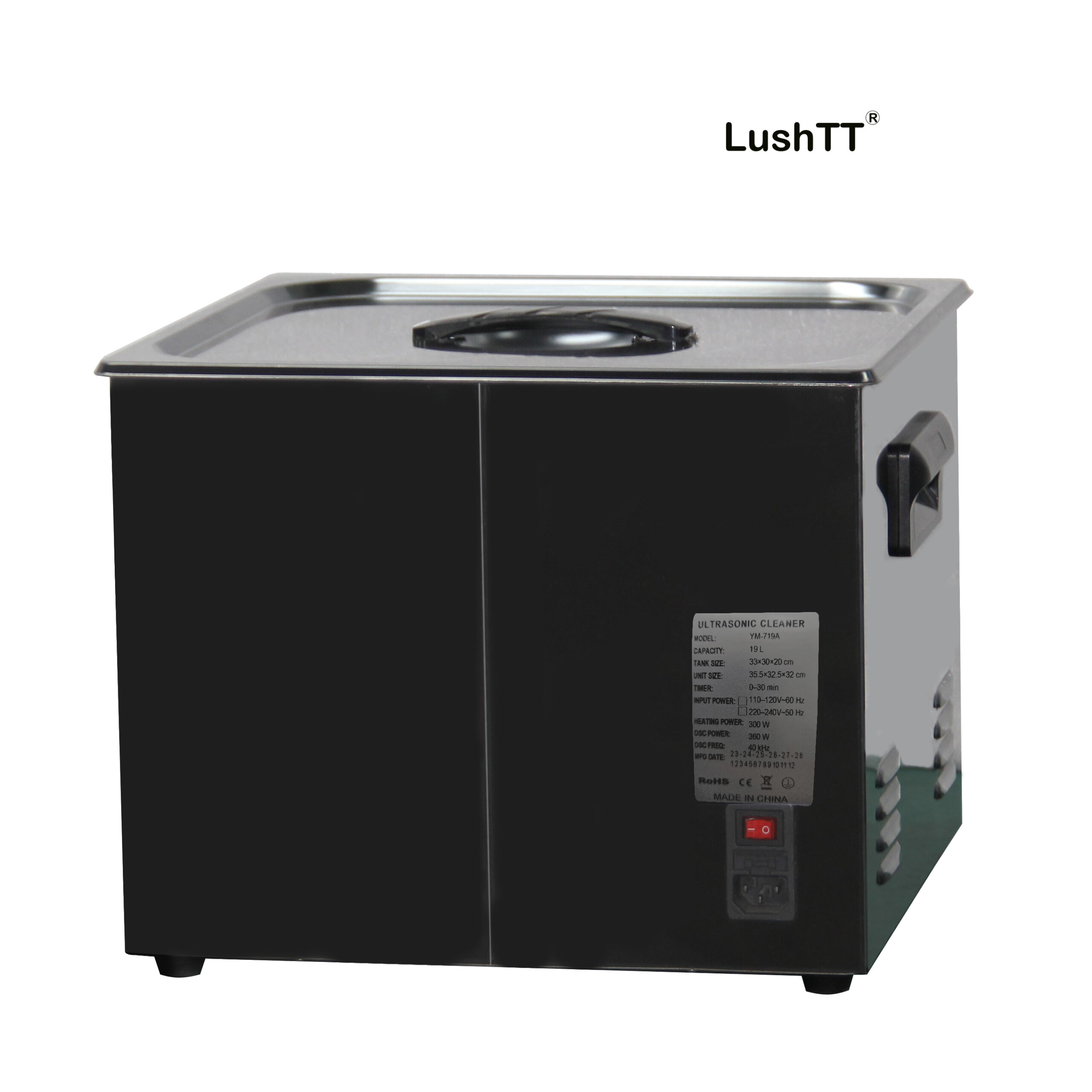 Ultrasonic Cleaning Machine Parts Washer 19L 40kHz Black Titanium Shell - Image 7