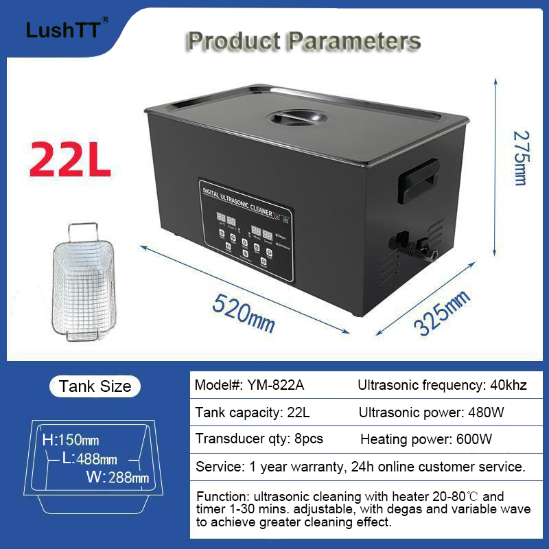 Ultrasonic Cleaning Machine 22L 40kHz for Workpieces Parts Components - Image 11