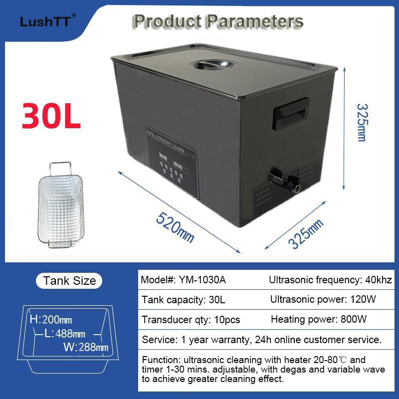 Ultrasonic Cleaning Machine 30L 40kHz for Metal Ceramic Plastic Glass Parts - Image 10