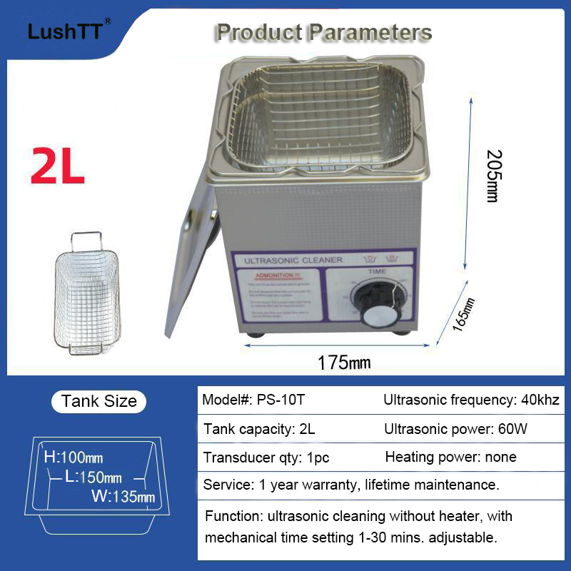 2L Ultrasonic Cleaner for Jewelry Glasses Oil Dust Stains Grease Removal - Image 9
