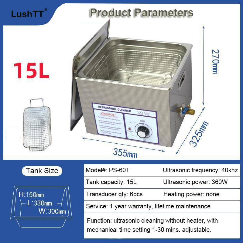 Non Heating Ultrasonic Cleaner 15L Parts Washer Machine for 3D Printing Model - Image 6