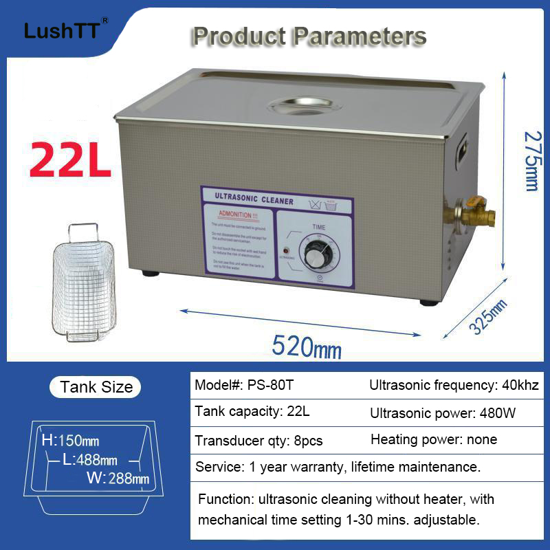 Ultrasonic Cleaner Parts Washer 22L 40kHz Retainer Injectors Cleaning Machine - Image 7